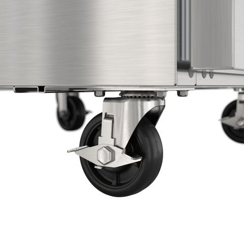 27 in. Commercial 1-Door Refrigerated Mega Salad and Sandwich Prep Table, 12 Pan Capacity and 8 Cu. Ft. of Storage in Stainless-Steel (KM-MPTR27-1D)