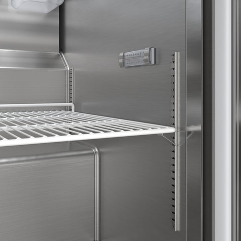 36 in. Commercial 2-Door Refrigerated Mega Salad and Sandwich Prep Table, 15 Pan Capacity and 11 Cu. Ft. of Storage in Stainless-Steel (KM-MPTR36-2D)