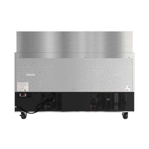 60 in. Commercial 2-Door Refrigerated Mega Salad and Sandwich Prep Table, 24 Pan Capacity and 18.4 Cu. Ft. of Storage in Stainless-Steel (KM-MPTR60-2D)