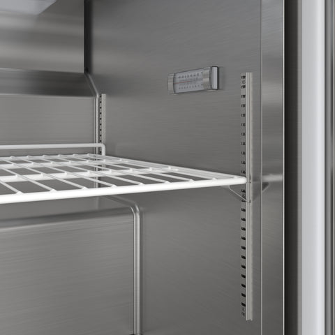 60 in. Commercial 2-Door Refrigerated Mega Salad and Sandwich Prep Table, 24 Pan Capacity and 18.4 Cu. Ft. of Storage in Stainless-Steel (KM-MPTR60-2D)