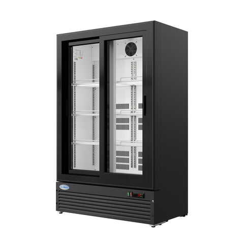 35 in. 10 Cu. Ft. Low Height - Aisle End Retail Display Merchandiser Refrigerator in Black (KM-AEM2-10CSL)