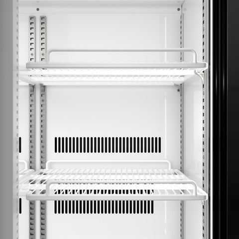 35 in. 10 Cu. Ft. Low Height - Aisle End Retail Display Merchandiser Refrigerator in Black (KM-AEM2-10CSL)