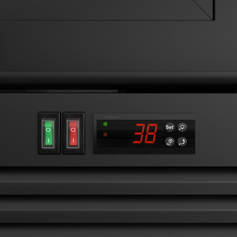 35 in. 10 Cu. Ft. Low Height - Aisle End Retail Display Merchandiser Refrigerator in Black (KM-AEM2-10CSL)