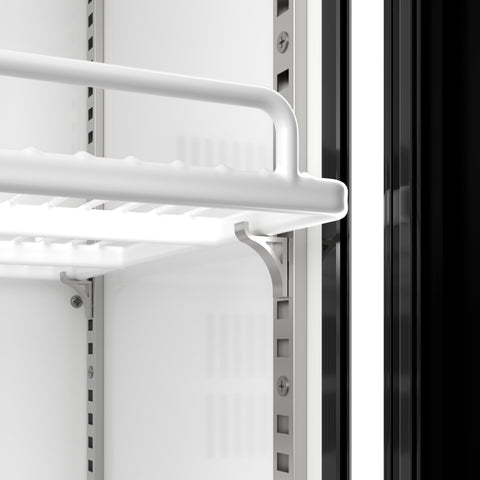 35 in. 10 Cu. Ft. Low Height - Aisle End Retail Display Merchandiser Refrigerator in Black (KM-AEM2-10CSL)