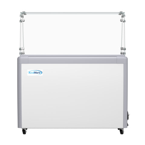 50 in. Gelato Dipping Cabinet Display Freezer with Sliding Glass Door and Sneeze Guard 13 cu. ft. KM-GDC-49SD-FG