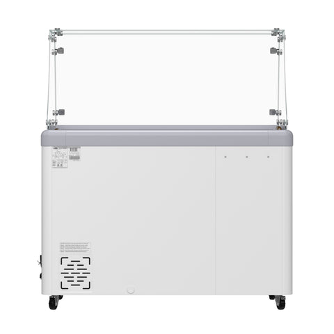 50 in. Gelato Dipping Cabinet Display Freezer with Sliding Glass Door and Sneeze Guard 13 cu. ft. KM-GDC-49SD-FG