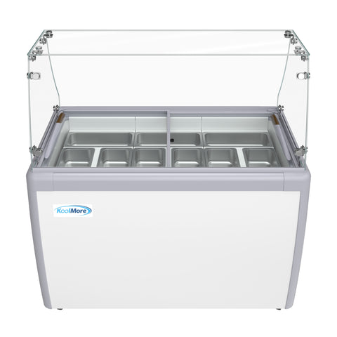 50 in. Gelato Dipping Cabinet Display Freezer with Sliding Glass Door and Sneeze Guard 13 cu. ft. KM-GDC-49SD-FG