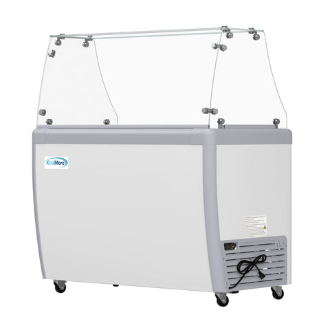50 in. Gelato Dipping Cabinet Display Freezer with Sliding Glass Door and Sneeze Guard 13 cu. ft. KM-GDC-49SD-FG