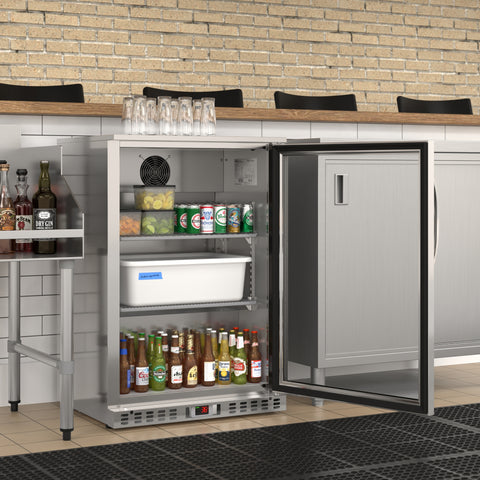 24 in. One-Door Back Bar Refrigerator - 4.1 Cu Ft.