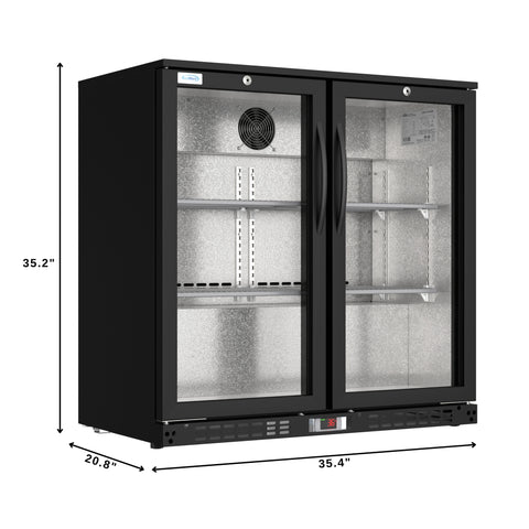 35 in. Two-Door Back Bar Refrigerator - 7.4 Cu Ft.