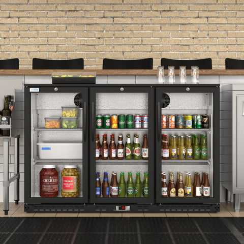 53 in. Three-Door Back Bar Refrigerator - 11 Cu Ft. BC-3DSW-BK