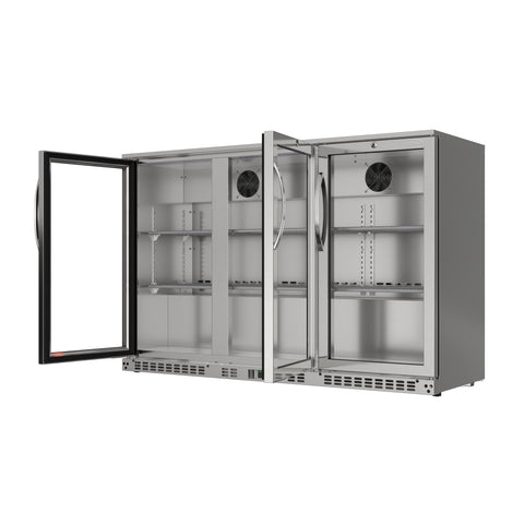 53 in. Three-Door Back Bar Refrigerator - 11 Cu Ft.