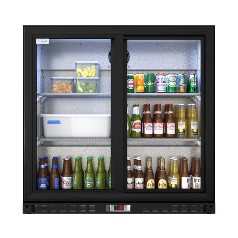 35 in. Two-Door Back Bar Refrigerator - 7.4 Cu Ft. BC-2DSL-BK