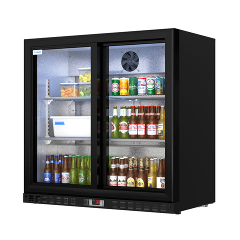 35 in. Two-Door Back Bar Refrigerator - 7.4 Cu Ft. BC-2DSL-BK