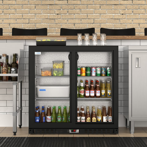 35 in. Two-Door Back Bar Refrigerator - 7.4 Cu Ft. BC-2DSL-BK