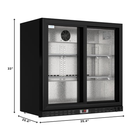 35 in. Two-Door Back Bar Refrigerator - 7.4 Cu Ft. BC-2DSL-BK