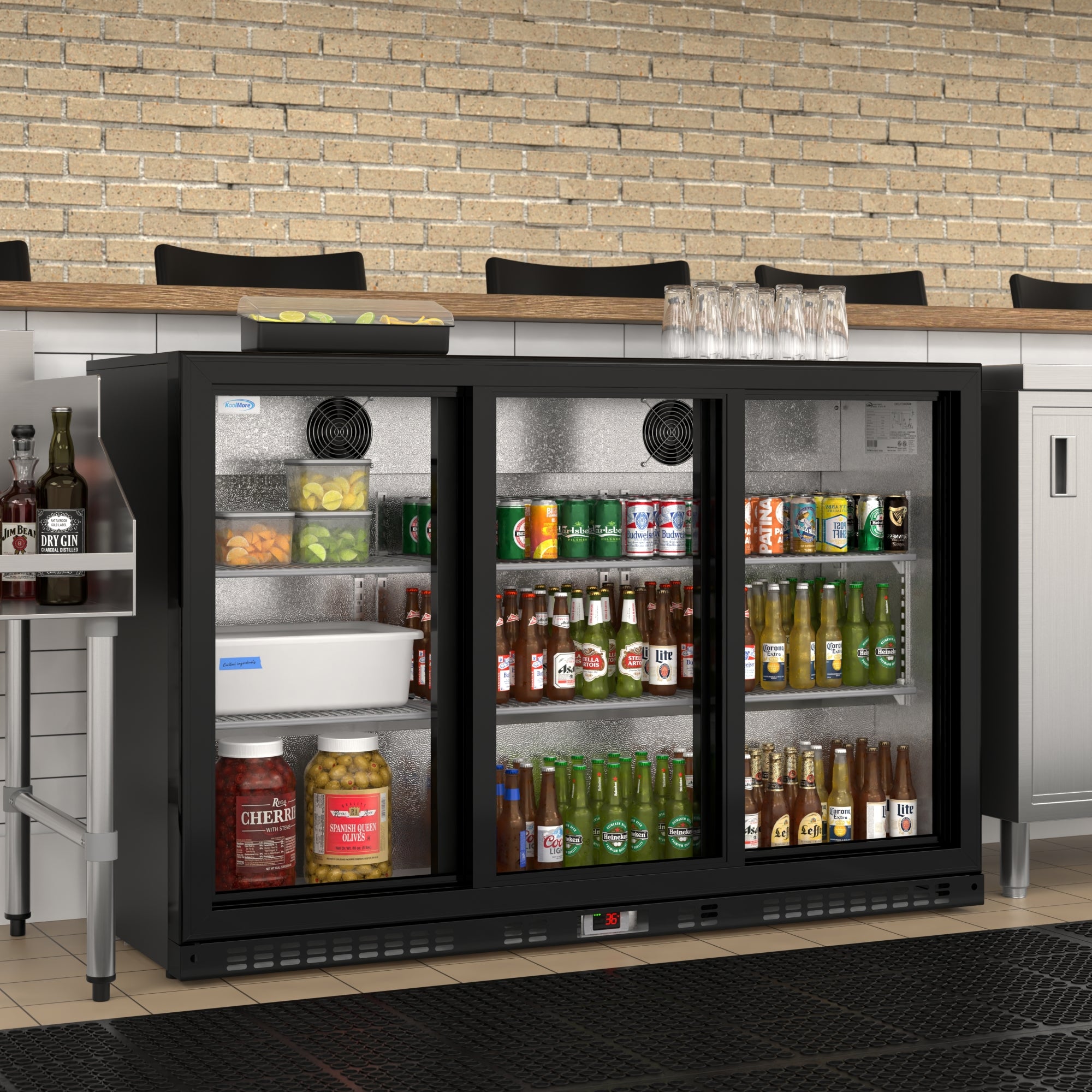3 Way Fridge Rear 53 in. Three-Door Back Bar Refrigerator - 11.3 Cu Ft. – Koolmore
