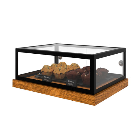 20 in. Wood and Tempered Glass Pastry Dry Bakery Display Case
