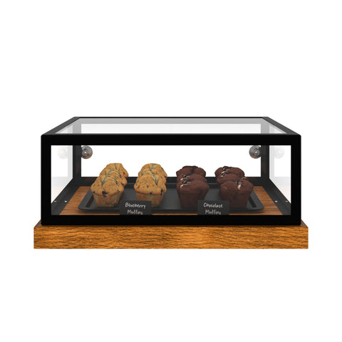 20 in. Wood and Tempered Glass Pastry Dry Bakery Display Case