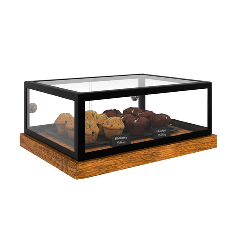 20 in. Wood and Tempered Glass Pastry Dry Bakery Display Case