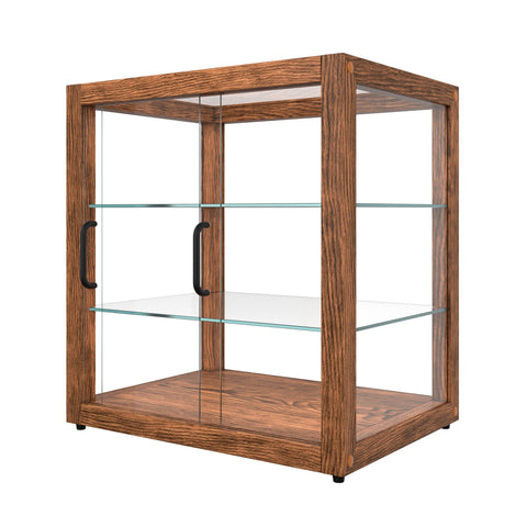 20 In. 3-Tier Artisan Dark Wooden & Tempered Glass Dry Bakery Display Case
