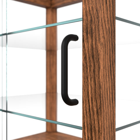 20 In. 3-Tier Artisan Dark Wooden & Tempered Glass Dry Bakery Display Case