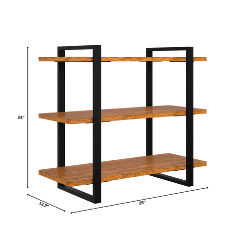 28 In. 3-Tier Supermarket Wooden Display Rack