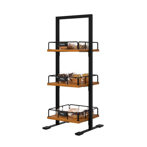 12 In. 3-Tier Wooden Bakery, Supermarket & Cafe Display Case