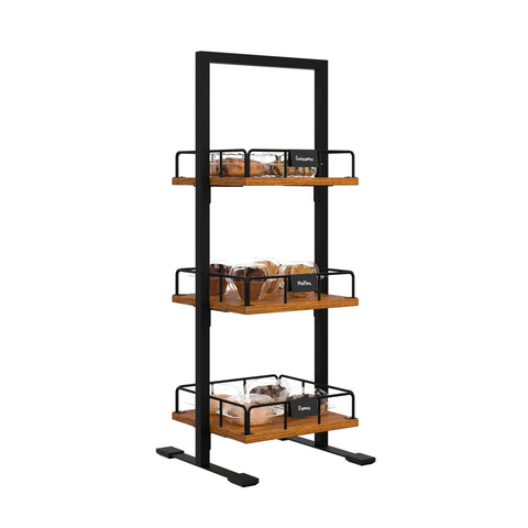 12 In. 3-Tier Wooden Bakery, Supermarket & Cafe Display Case