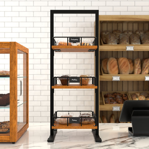 12 In. 3-Tier Wooden Bakery, Supermarket & Cafe Display Case