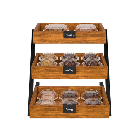 16.5 In. 3-Tier Wooden Staircase Display Case