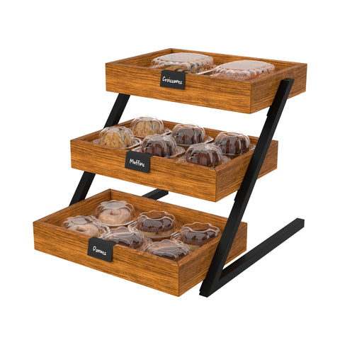 16.5 In. 3-Tier Wooden Staircase Display Case