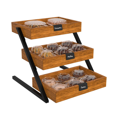 16.5 In. 3-Tier Wooden Staircase Display Case