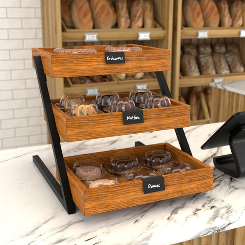 16.5 In. 3-Tier Wooden Staircase Display Case