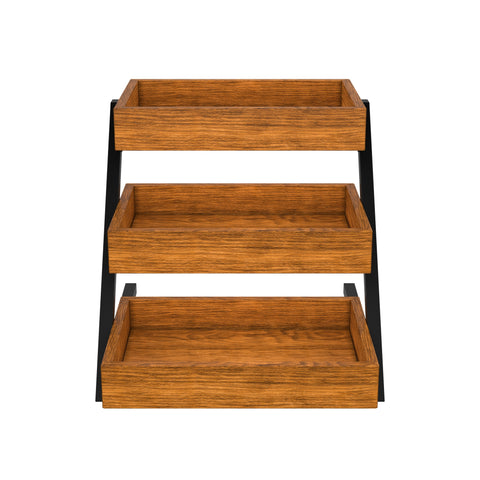 16.5 In. 3-Tier Wooden Staircase Display Case