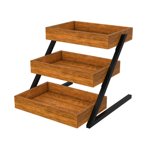16.5 In. 3-Tier Wooden Staircase Display Case
