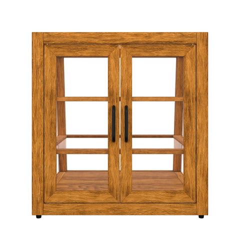 21 In. Artisan Light Wooden & Tempered Glass Slanted Dry Bakery Display Case