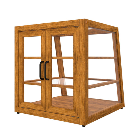 21 In. Artisan Light Wooden & Tempered Glass Slanted Dry Bakery Display Case