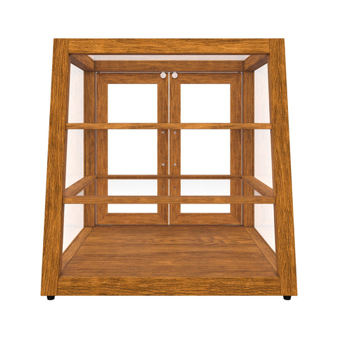 21 In. Artisan Light Wooden & Tempered Glass Slanted Dry Bakery Display Case