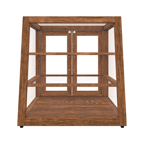 21 In. Artisan Dark Wooden & Tempered Glass Slanted Dry Bakery Display Case