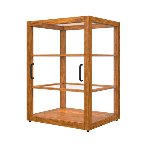 21 In. Artisan Upright Light Wooden & Tempered Glass Dry Bakery Display Case