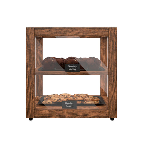 15 In. Artisan Dark Wooden & Tempered Glass Dry Bakery Display Case