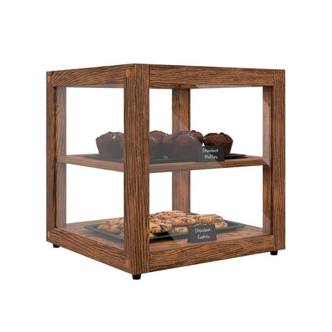 15 In. Artisan Dark Wooden & Tempered Glass Dry Bakery Display Case
