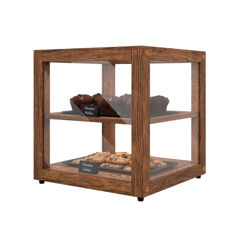 15 In. Artisan Dark Wooden & Tempered Glass Dry Bakery Display Case