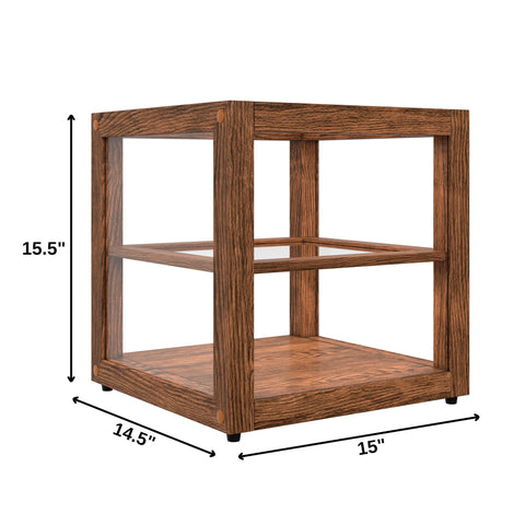 15 In. Artisan Dark Wooden & Tempered Glass Dry Bakery Display Case