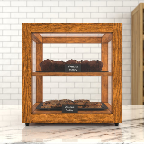 15 In. Artisan Light Wooden & Tempered Glass Dry Bakery Display Case