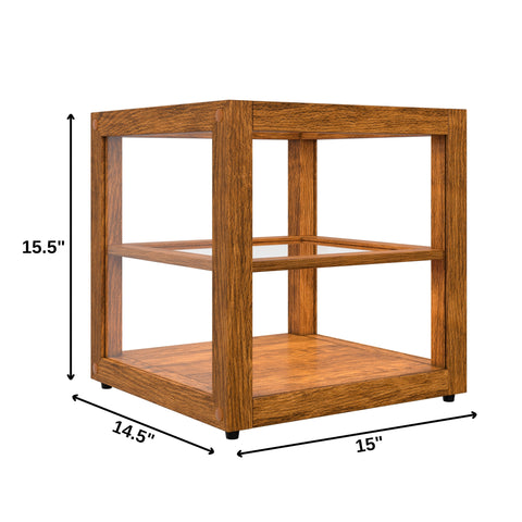 15 In. Artisan Light Wooden & Tempered Glass Dry Bakery Display Case