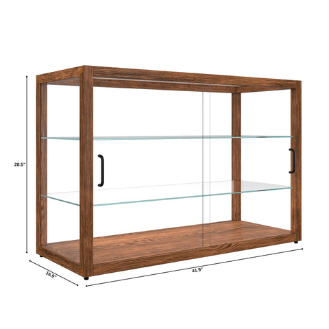 42 In. Artisan Horizontal Dark Wooden & Tempered Glass Dry Bakery Display Case