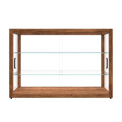 42 In. Artisan Horizontal Dark Wooden & Tempered Glass Dry Bakery Display Case