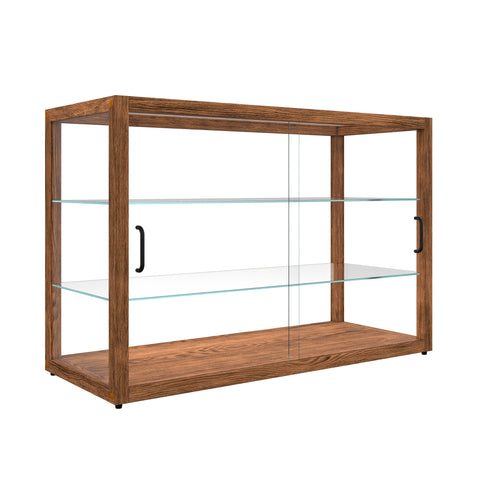 42 In. Artisan Horizontal Dark Wooden & Tempered Glass Dry Bakery Display Case